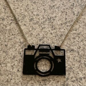 Camera Fashion Necklace Black